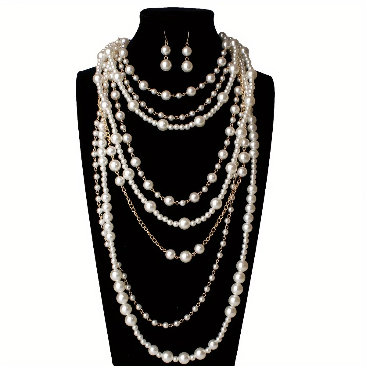 Ensemble de bijoux en perles superposées style bohème