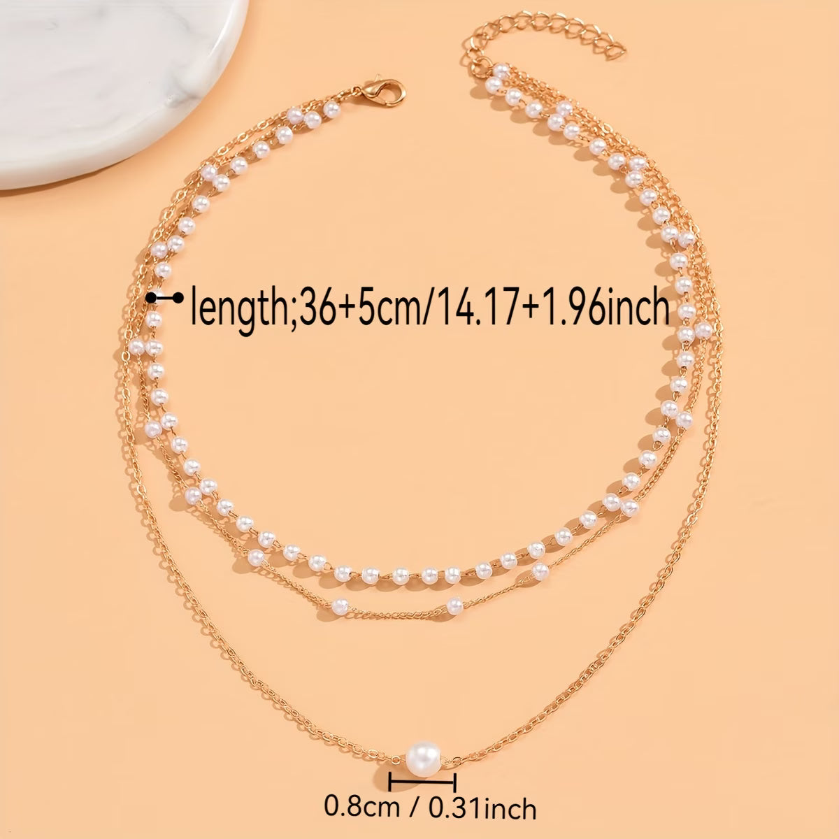 Collier en perles superposées Trinity