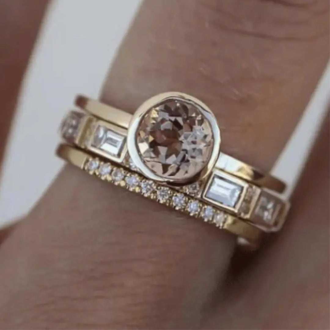 Bague en cristal en or vintage