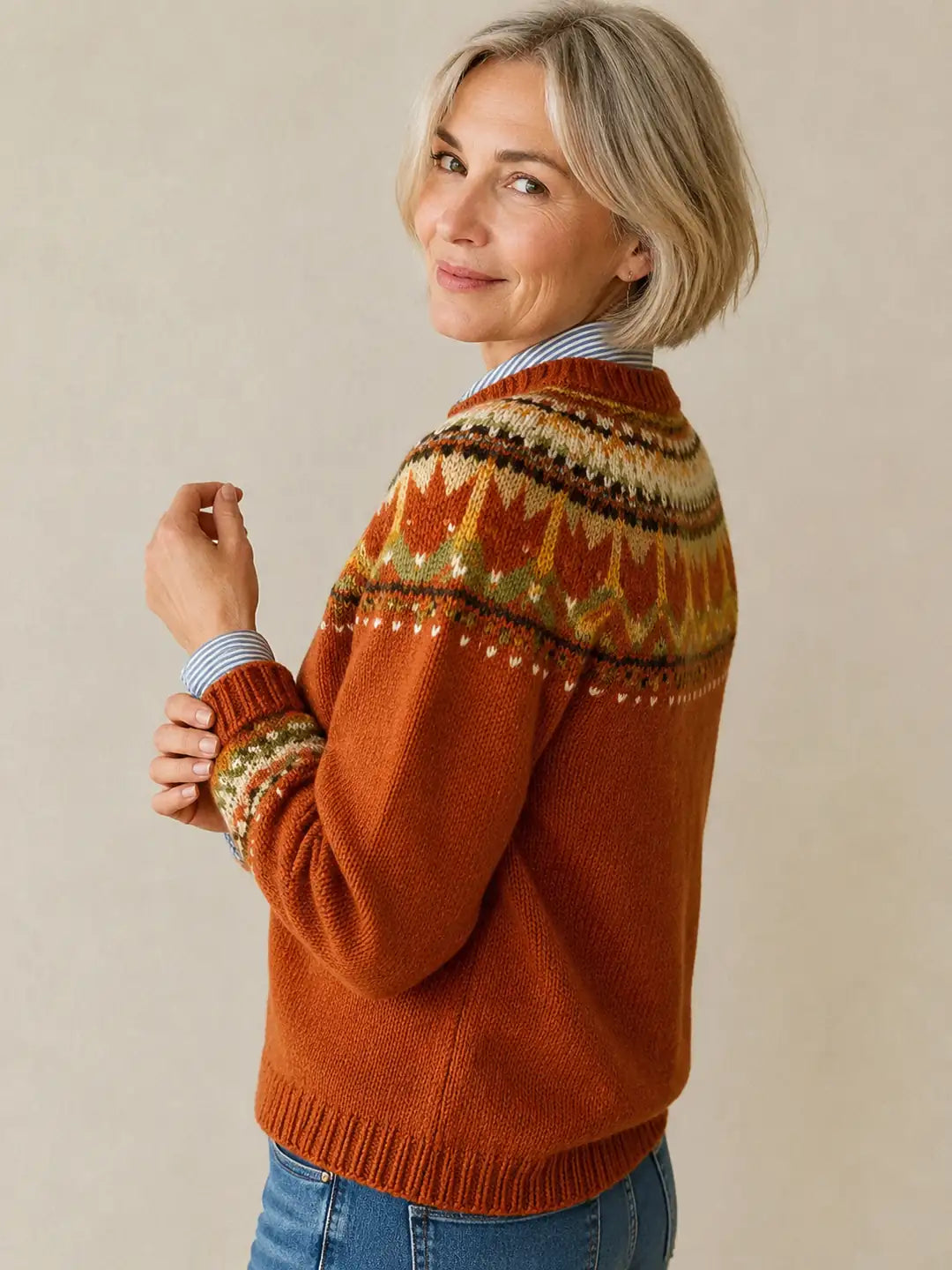 Cordelia Autumn Leaf Knit Sweater - Hazel & June