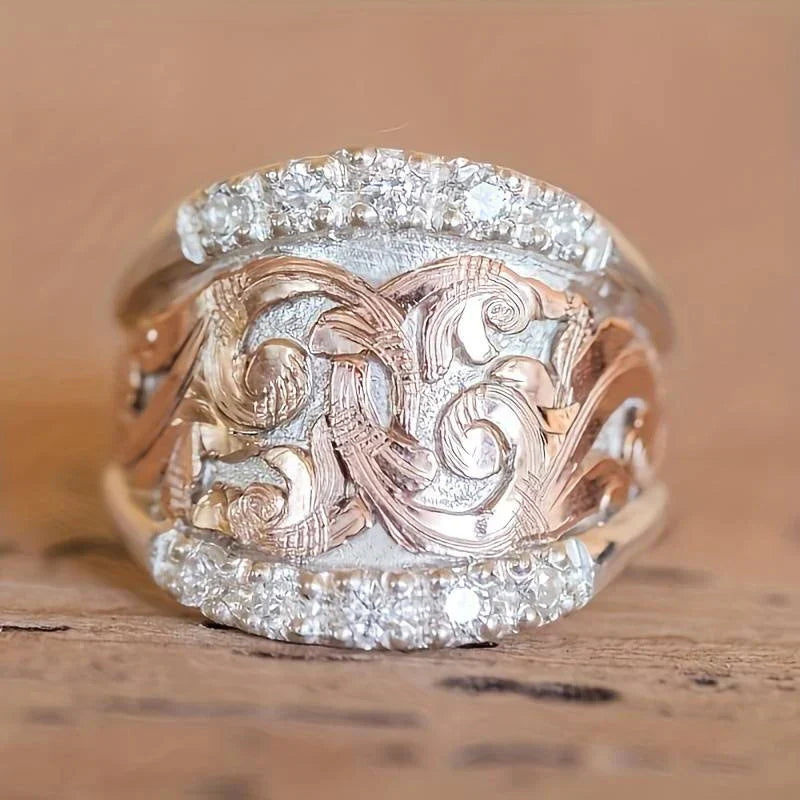 Bague Vintage en Argent & Rose