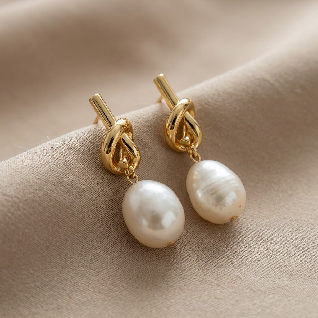 Boucles d'oreilles en perles nouées avec élégance