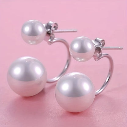 Boucles d'oreilles statement à double perle