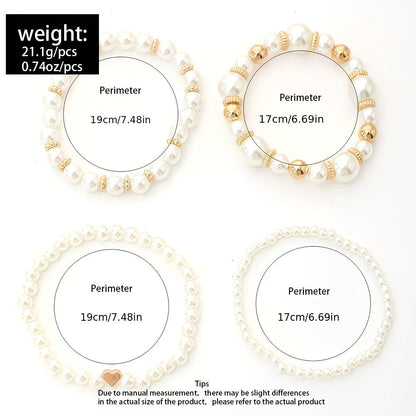 Lot de 4 bracelets en perles superposées