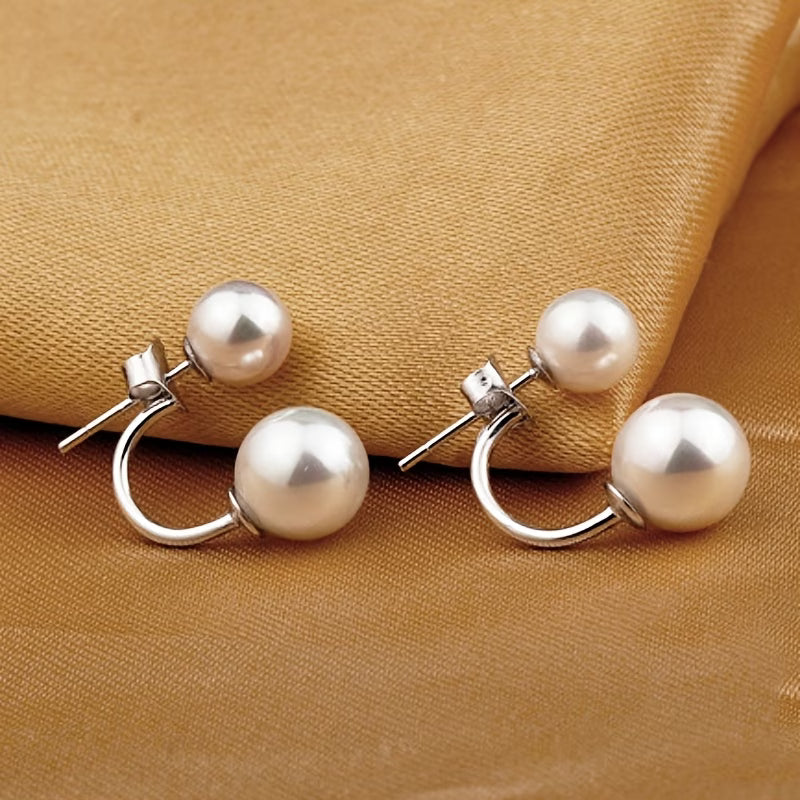 Boucles d'oreilles statement à double perle