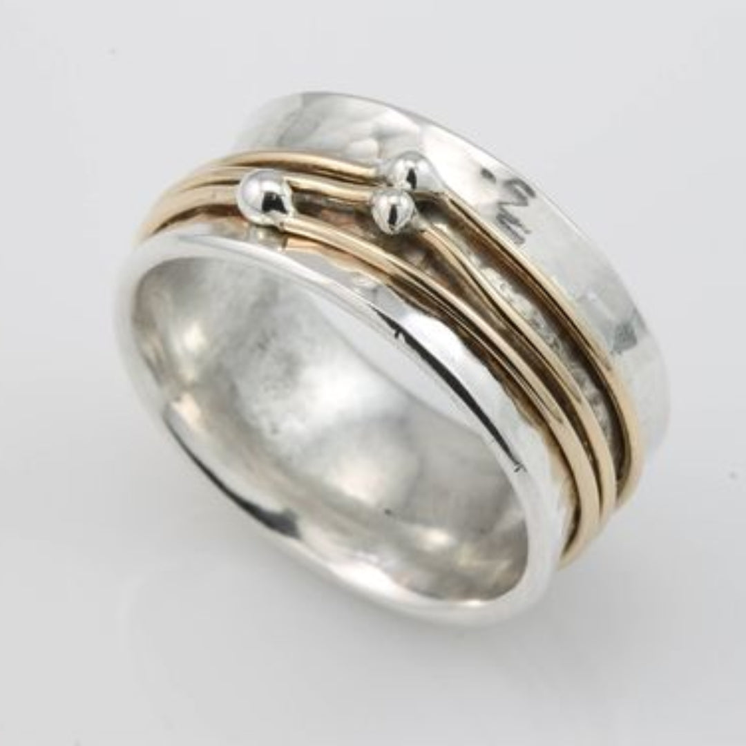 Brillance - Bague en Argent Argentée Dorée