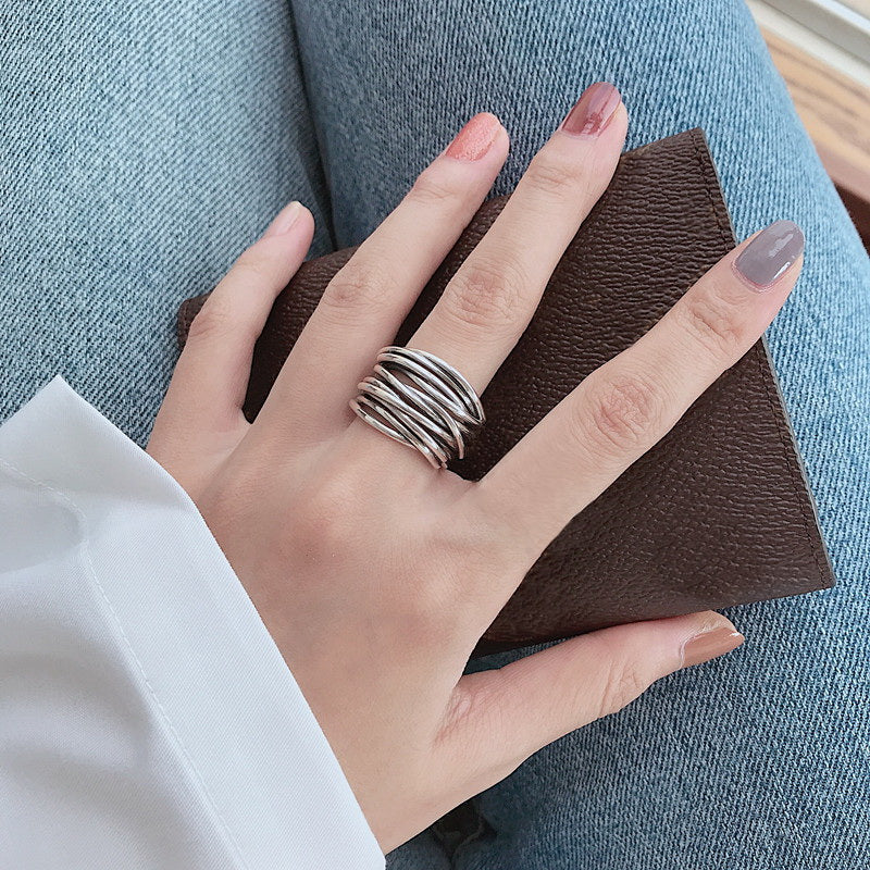 Bague en Argent 925 Sterling Superposée