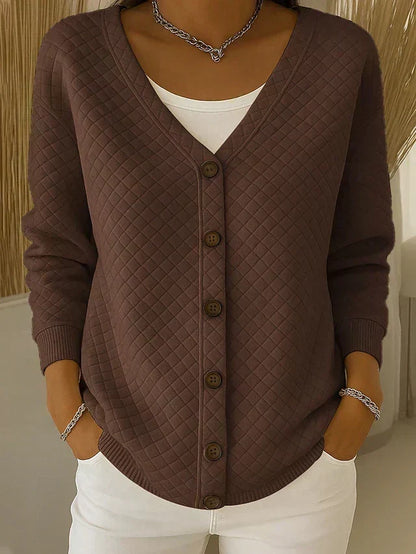 Laverne™ | Quilted Button-Front Cardigan