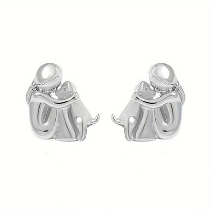 Boucles D'oreilles Câlin Avec Chien