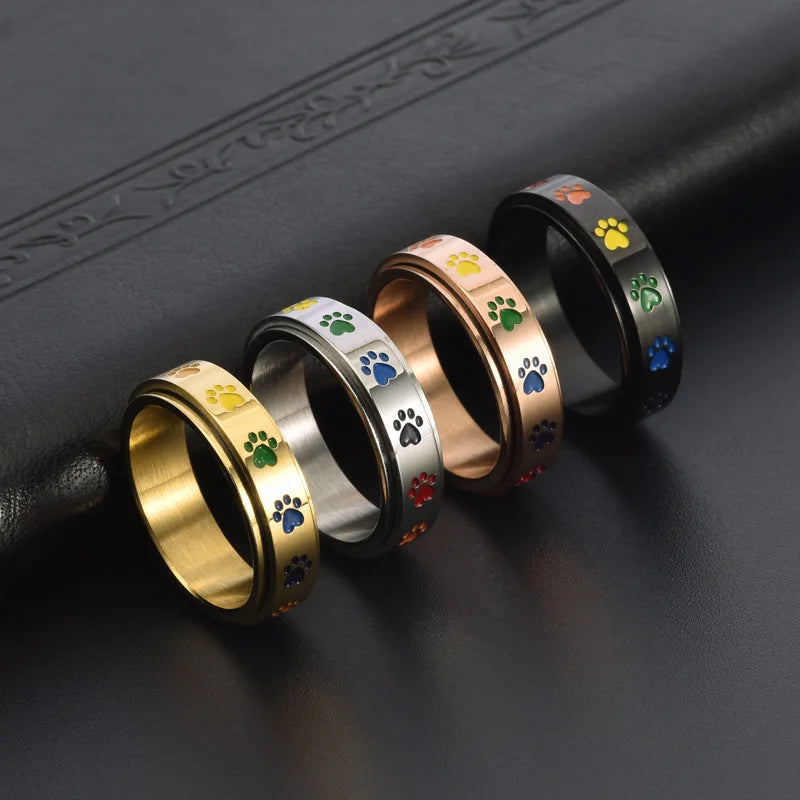 Bague Anti-Stress à Motif de Patte