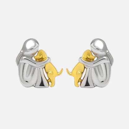 Boucles D'oreilles Câlin Avec Chien