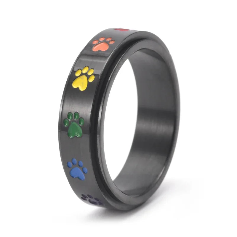 Bague Anti-Stress à Motif de Patte