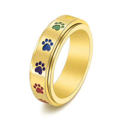Bague Anti-Stress à Motif de Patte