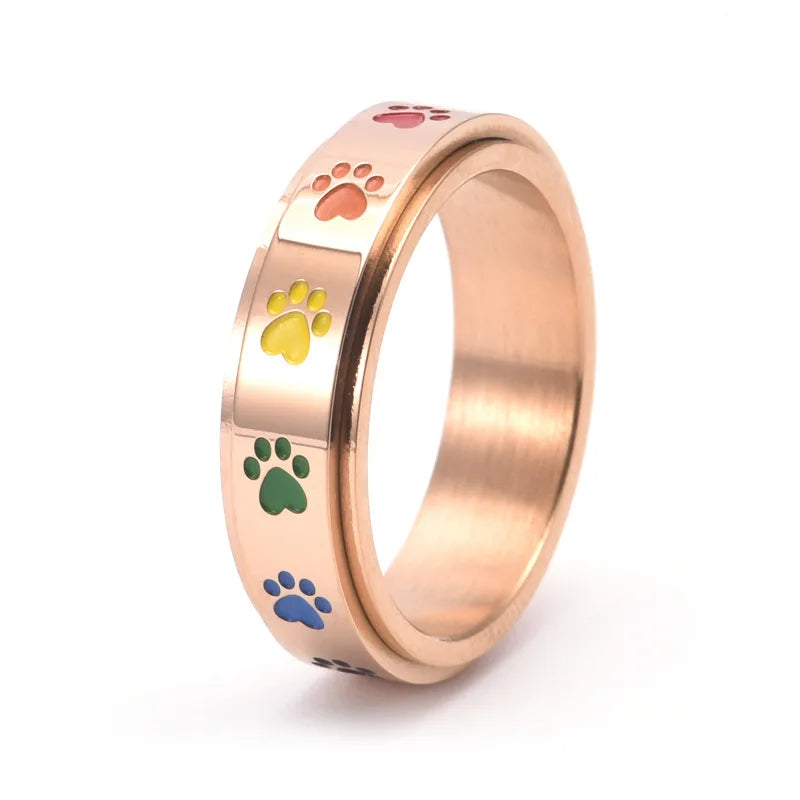 Bague Anti-Stress à Motif de Patte