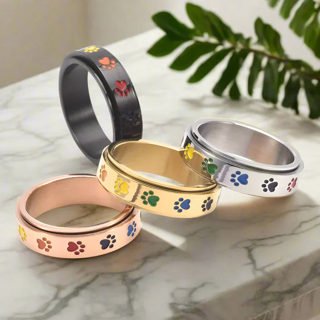 Bague Anti-Stress à Motif de Patte