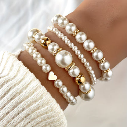 Lot de 4 bracelets en perles superposées