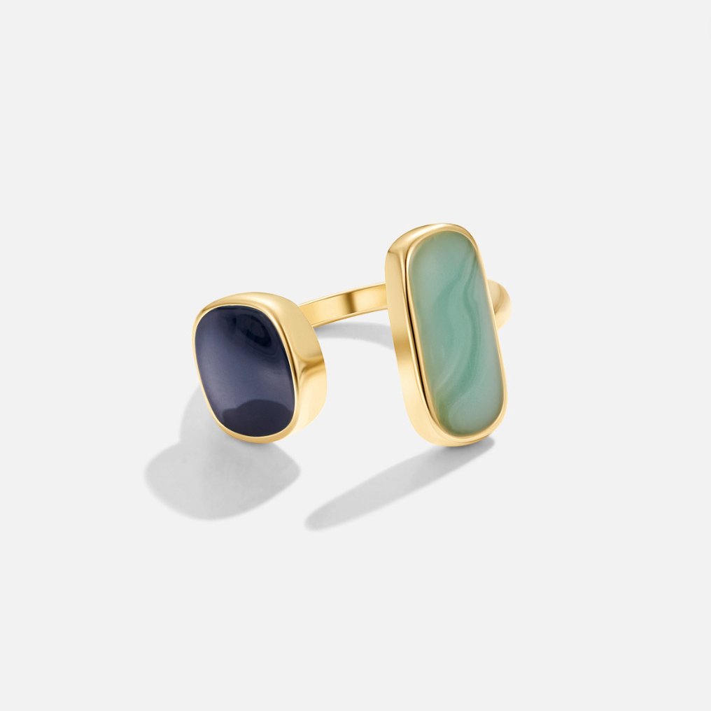 Bague Enveloppante avec Aigue-Marine