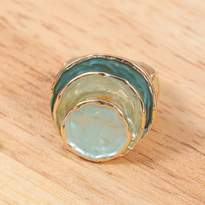 Bague en Émail Boho à Trois Couches