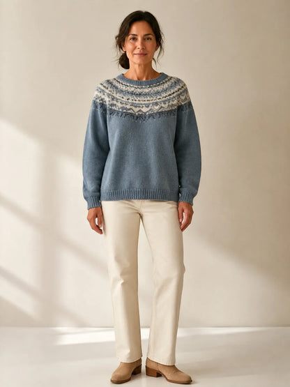 Beatrix Alpine Yoke Knit Sweater - Hazel & June