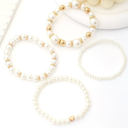 Lot de 4 bracelets en perles superposées
