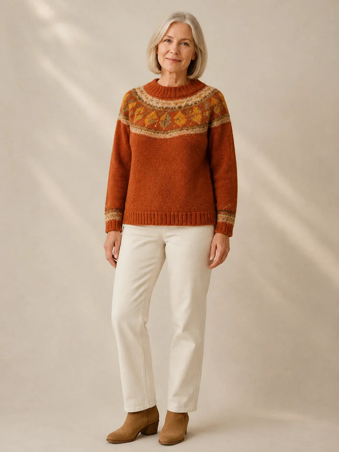 Cordelia Autumn Leaf Knit Sweater - Hazel & June