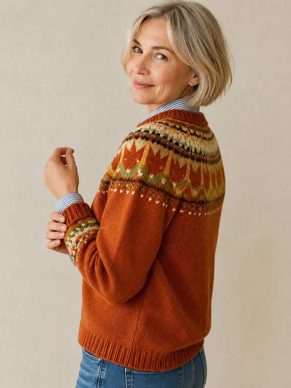 Cordelia Autumn Leaf Knit Sweater - Hazel & June