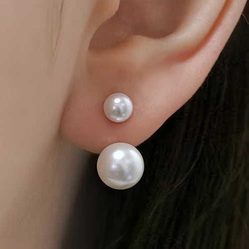 Boucles d'oreilles statement à double perle