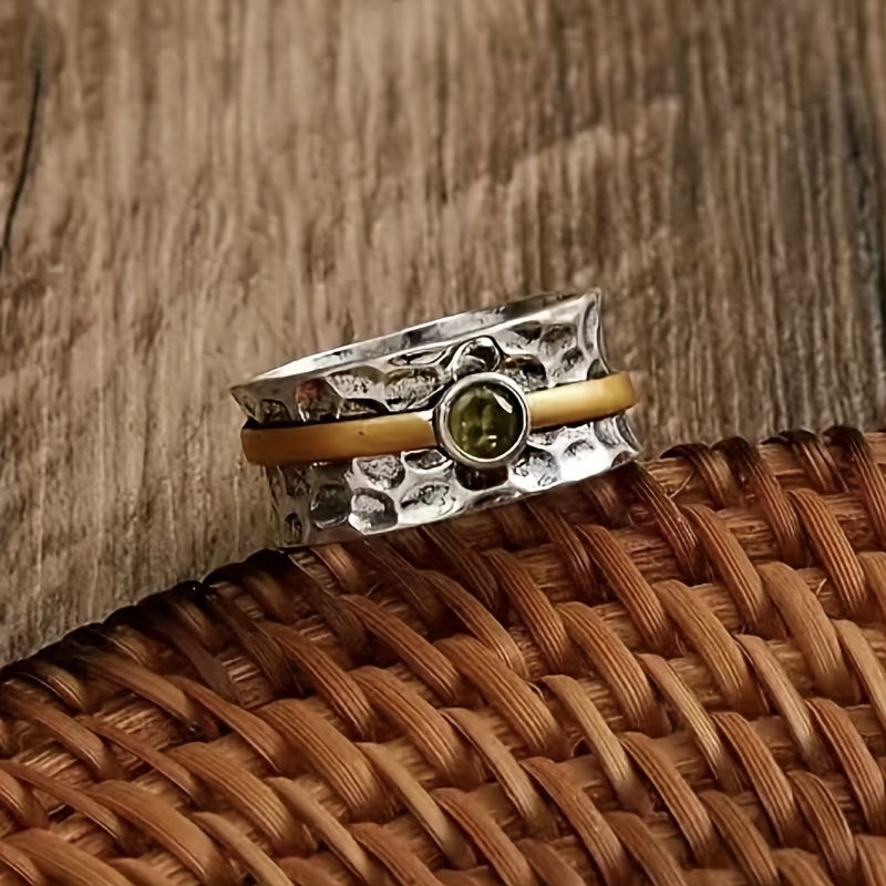 Bague en zirconium vert élégant