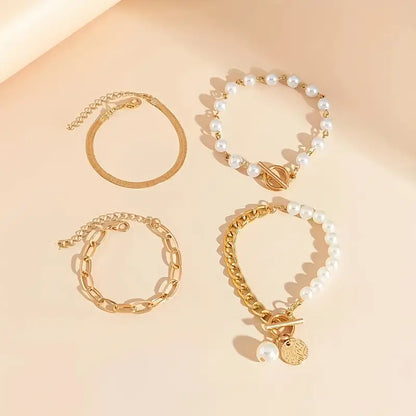 Lot de bracelets en perles superposées luxueux