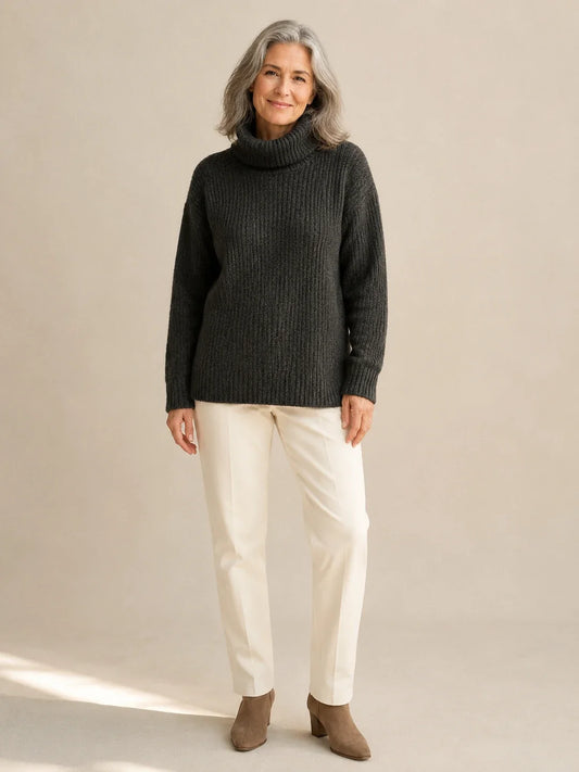 Eleanor Chunky Wool Turtleneck Sweater - Hazel & June