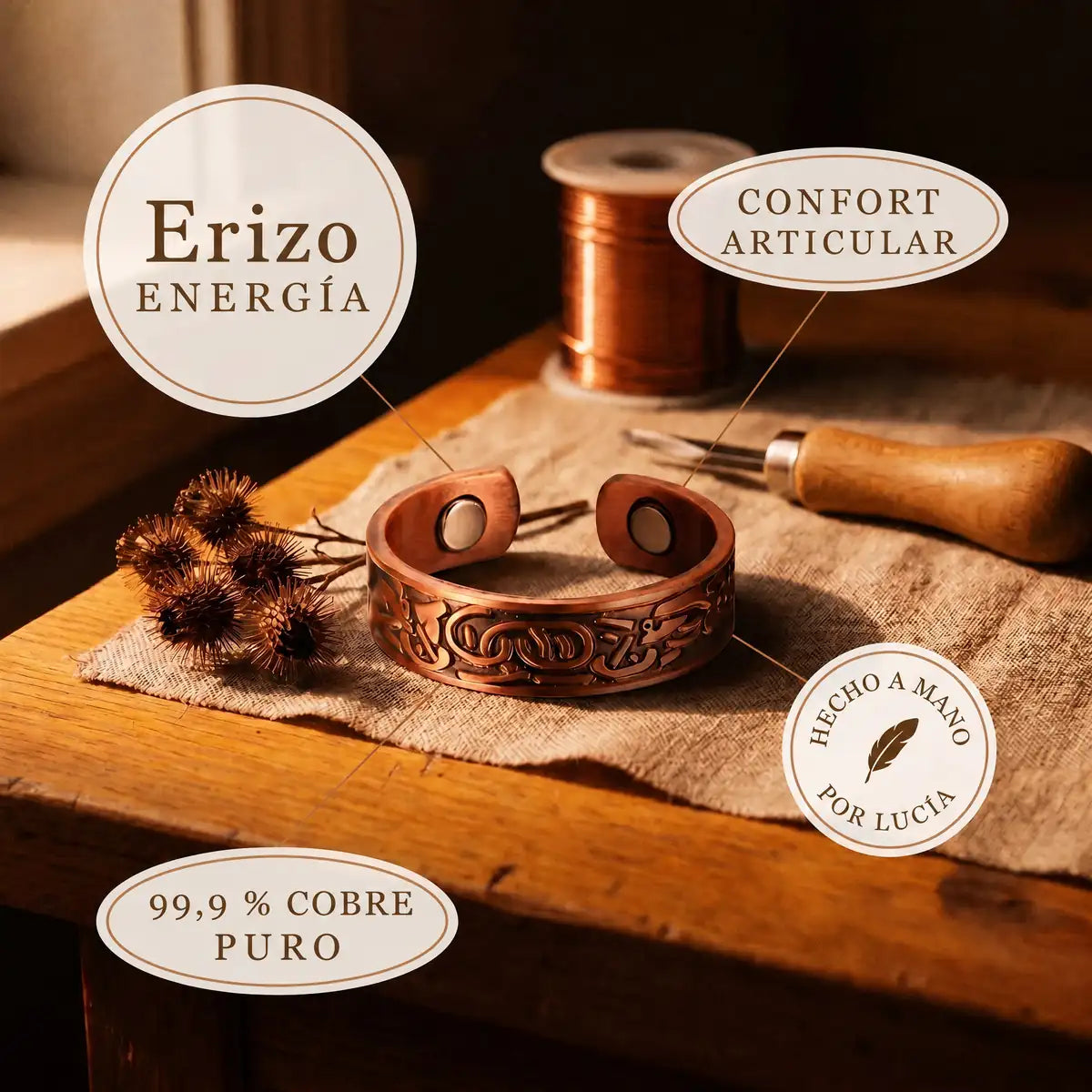 Anillo de cobre Erizo