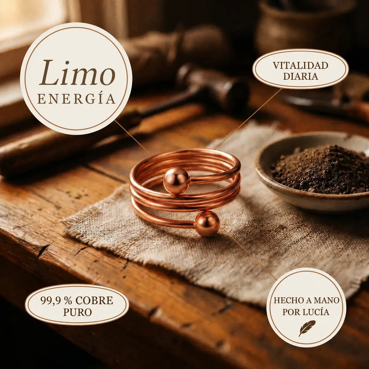 Anillo de cobre Limo