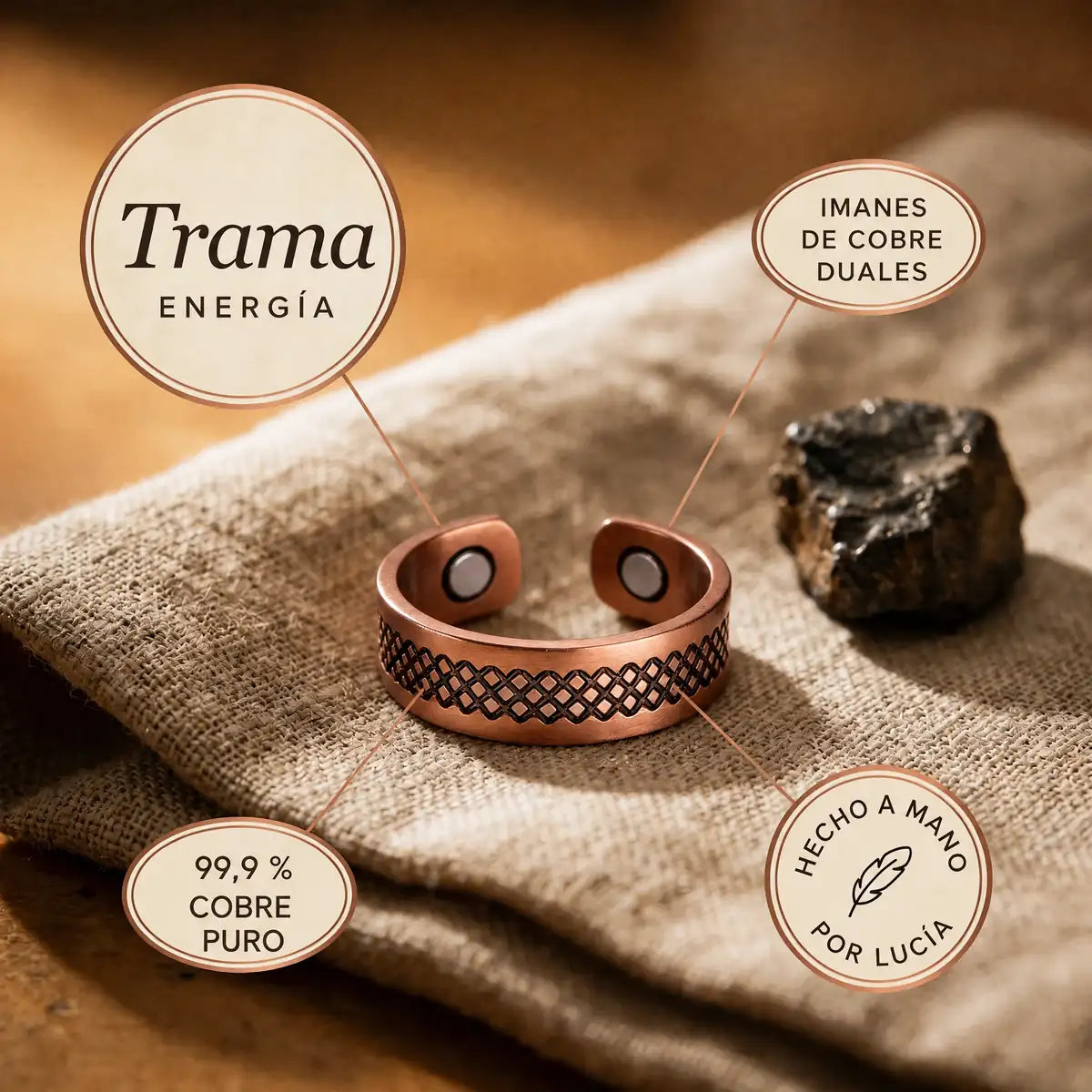 Anillo de cobre Trama