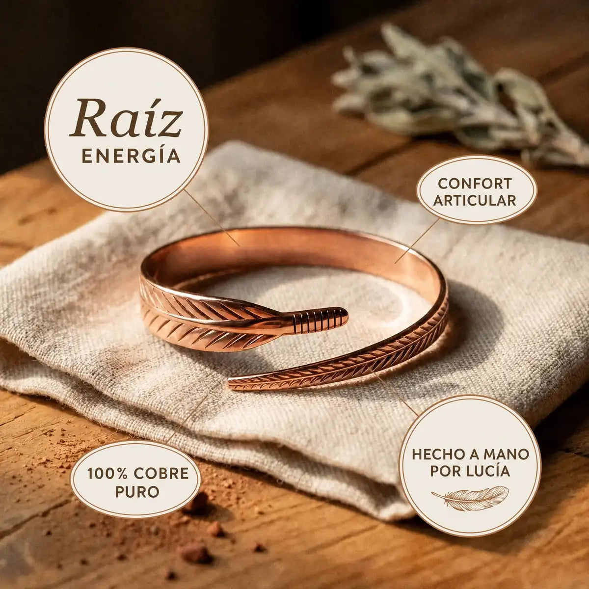 Pulsera de cobre Raíz