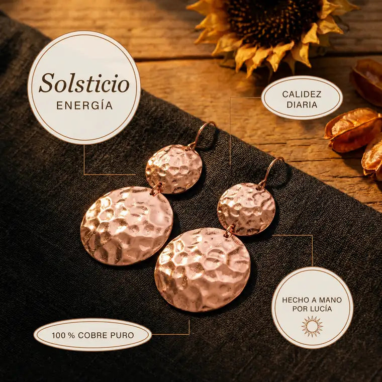 Pendientes de cobre Solsticio