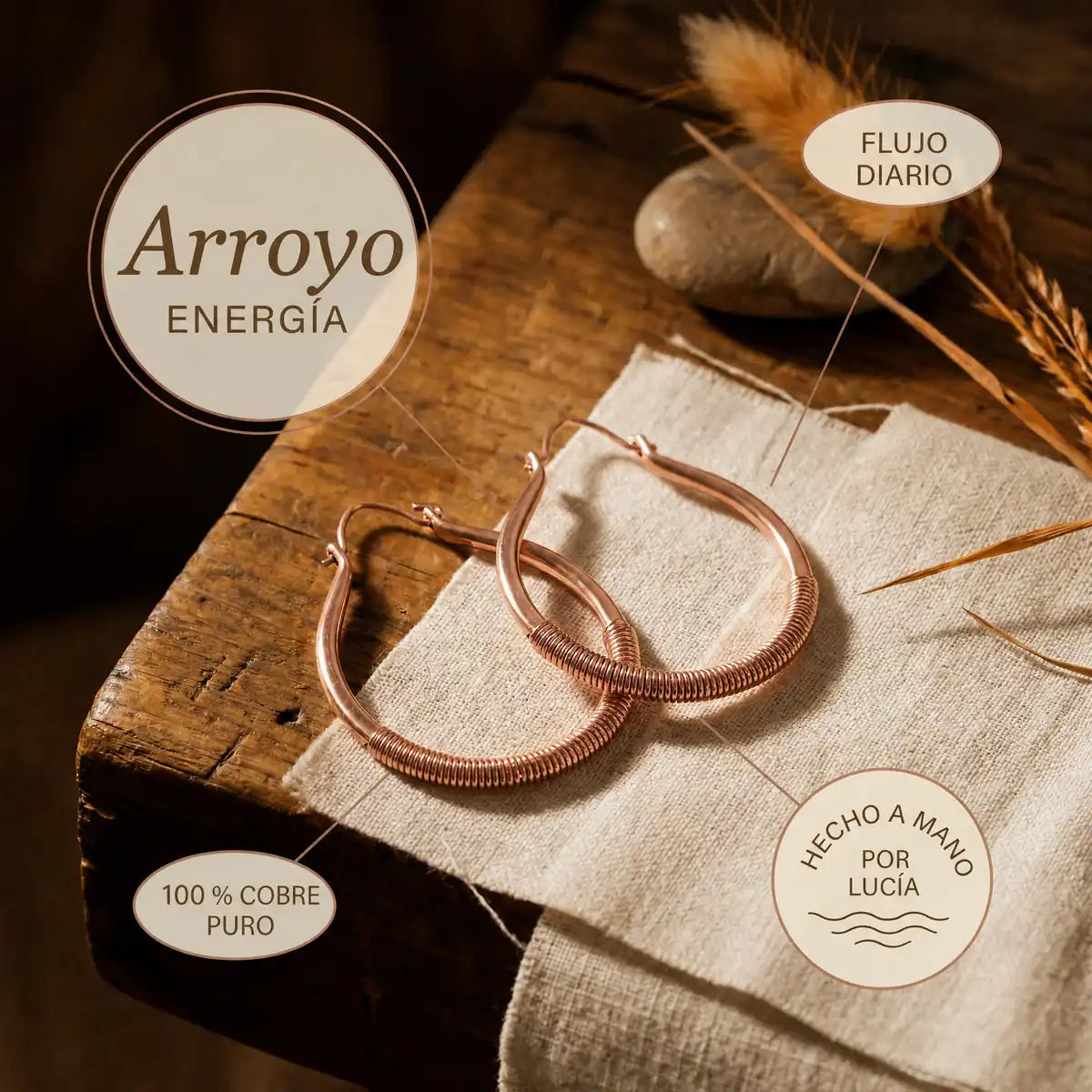 Pendientes de cobre Arroyo