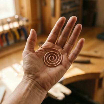 Espiral de mano de cobre Flujo