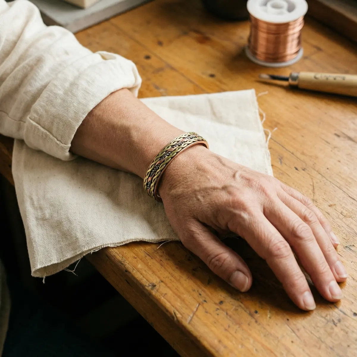 Pulsera de cobre Trenza