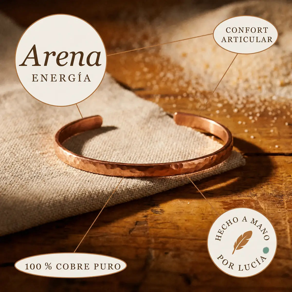 Tobillera de cobre Arena