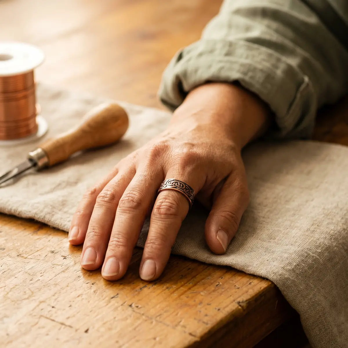 Anillo de cobre Erizo