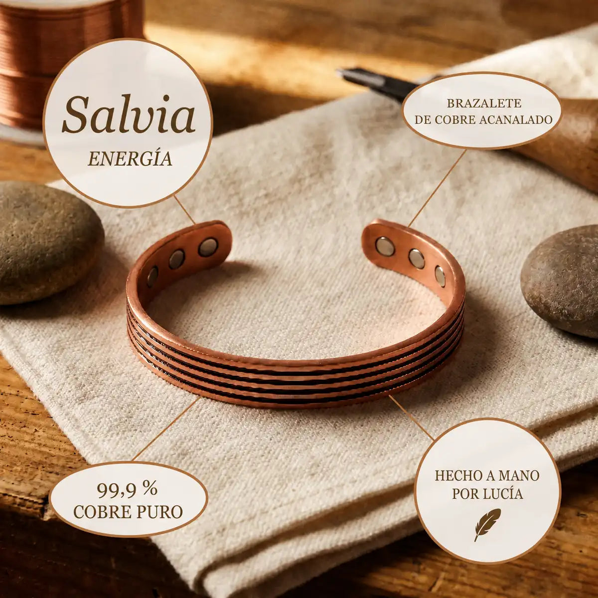 Pulsera de cobre Salvia