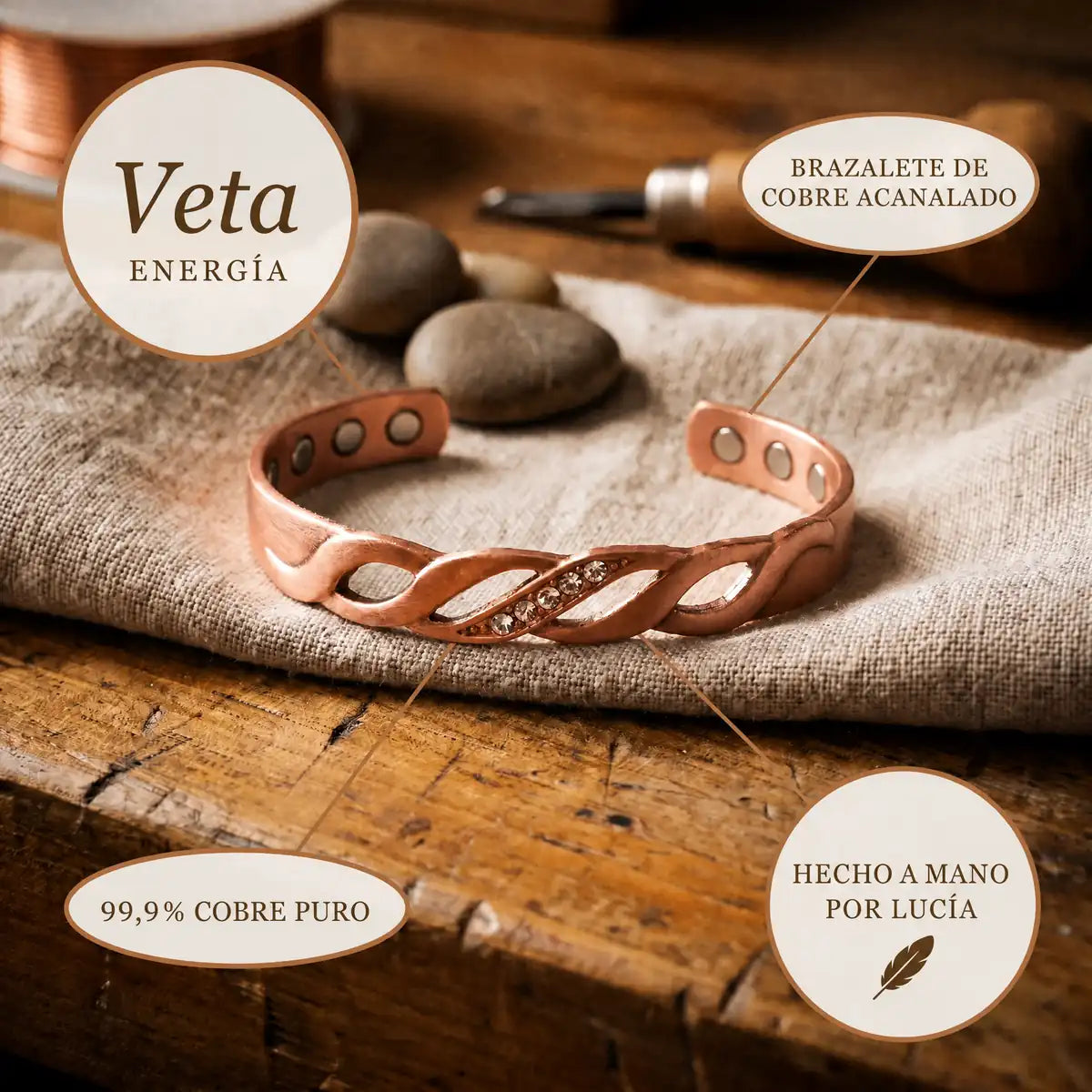 Pulsera de cobre Veta