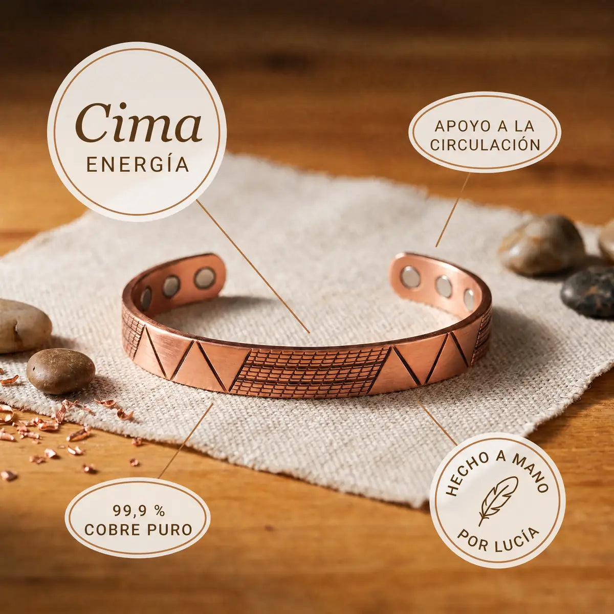 Pulsera de cobre Cima