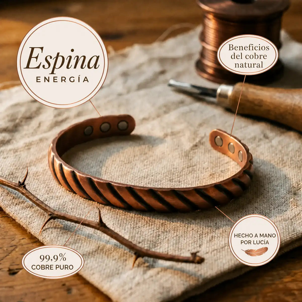 Pulsera de cobre Espina