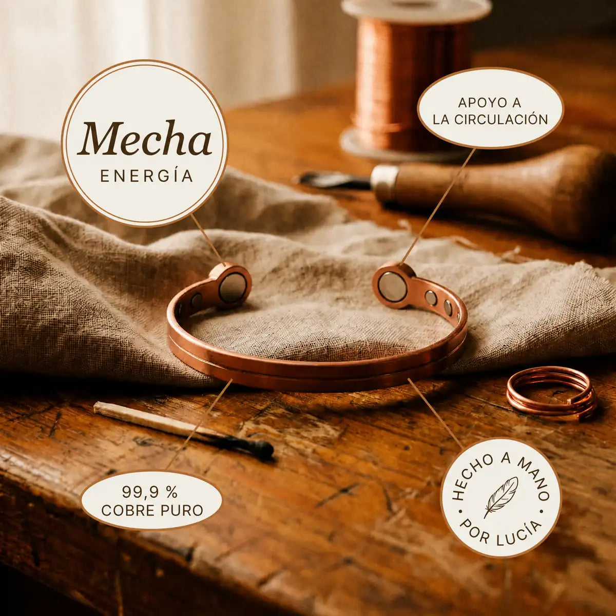 Pulsera de cobre Mecha