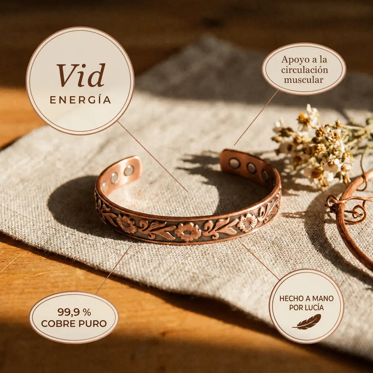 Pulsera de cobre Vid