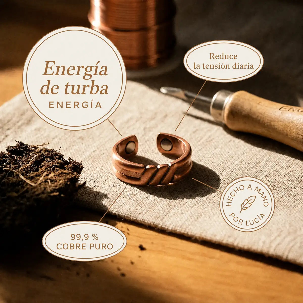 Anillo de cobre Turba
