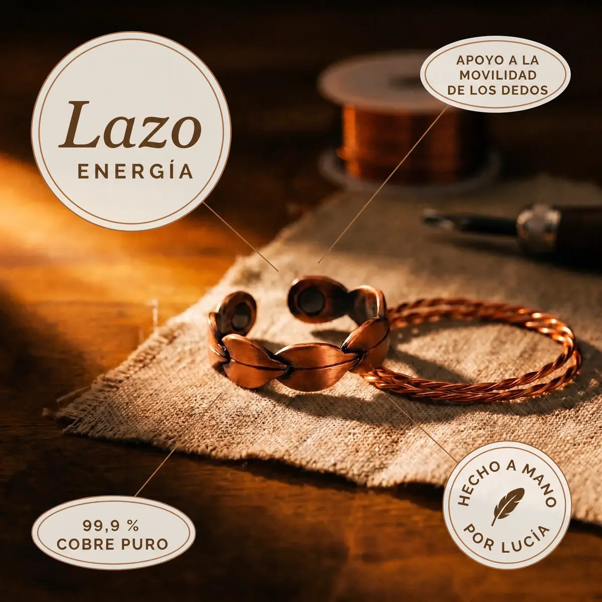Anillo de cobre Lazo