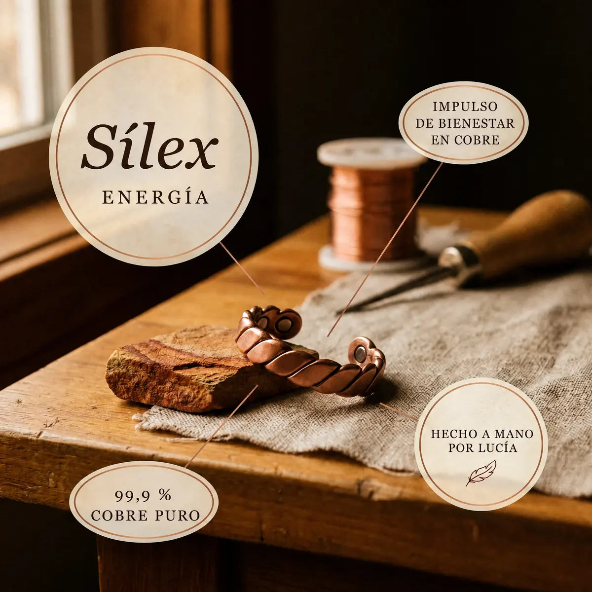 Anillo de cobre Sílex