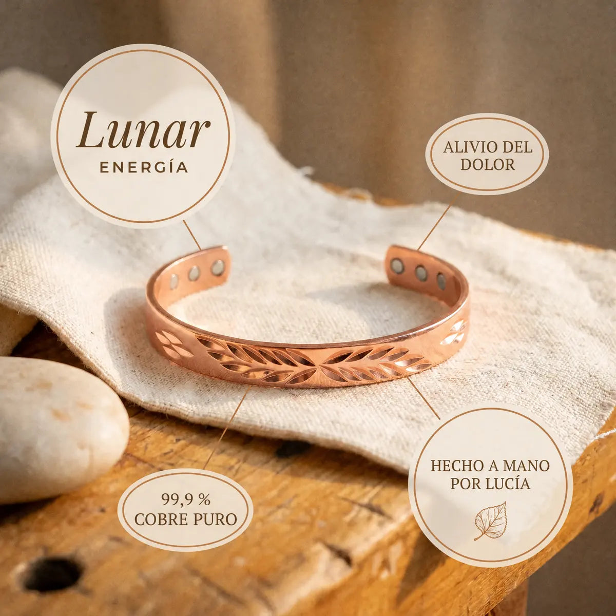 Pulsera de cobre Lunar
